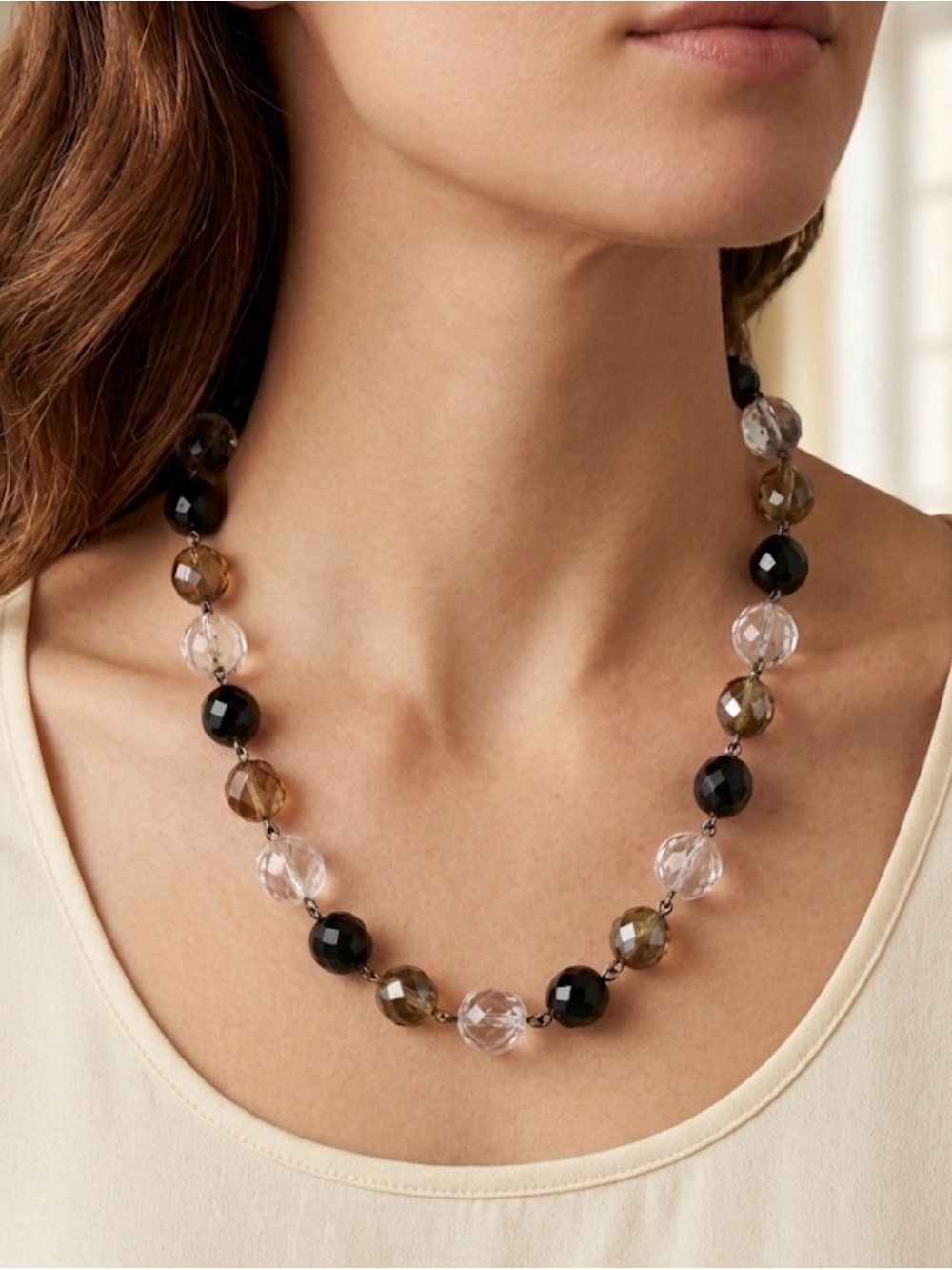 Sabika Glass Bead Necklace 17” - 18”
